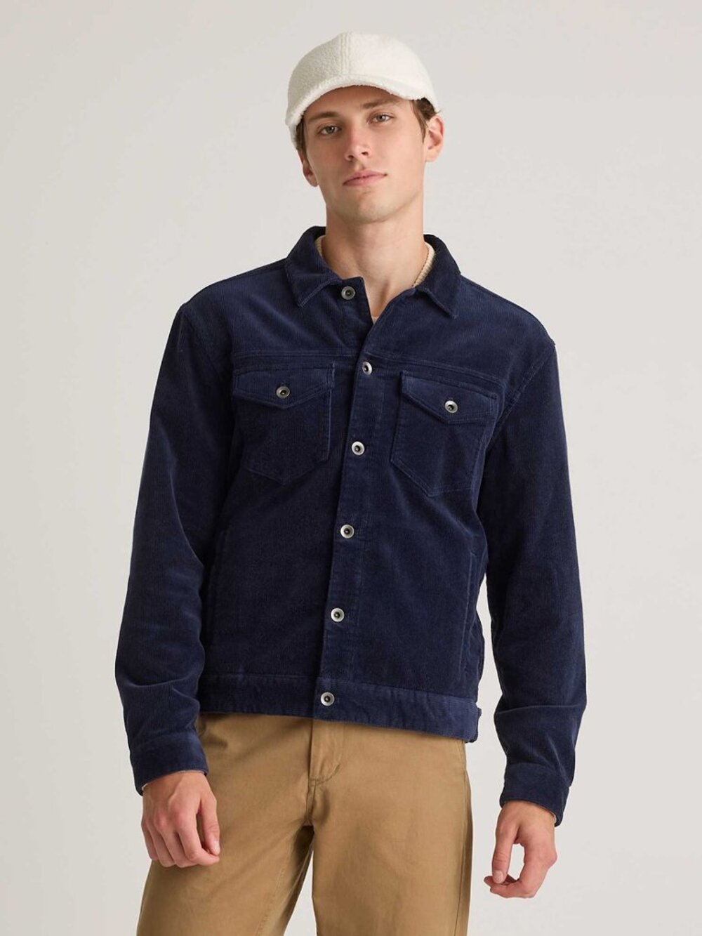 Men's Quince Navy Corduroy Trucker Jacket -Sz LG